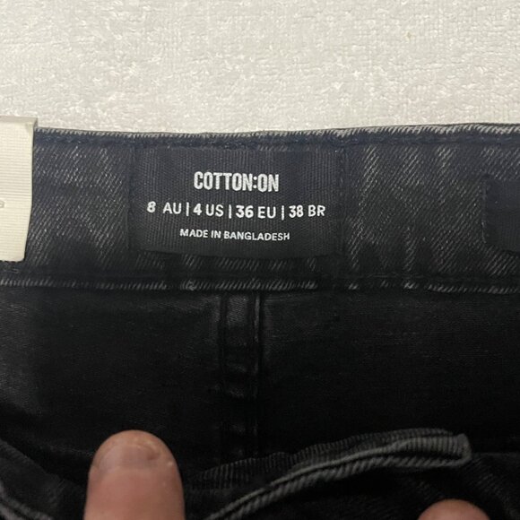 Cotton On Women's Stretch Mom Jeans - Charcoal, Size 4, New - Picture 9 of 12